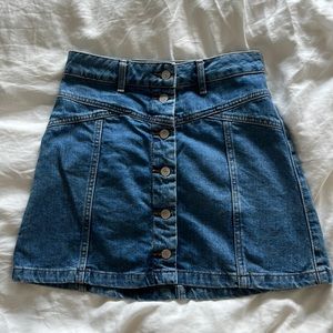 Topshop Moto A-line Denim Skirt